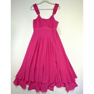 Nanette Lepore Womens Dress 8 Pink Flowy Strappy Sundress Coastal Beach